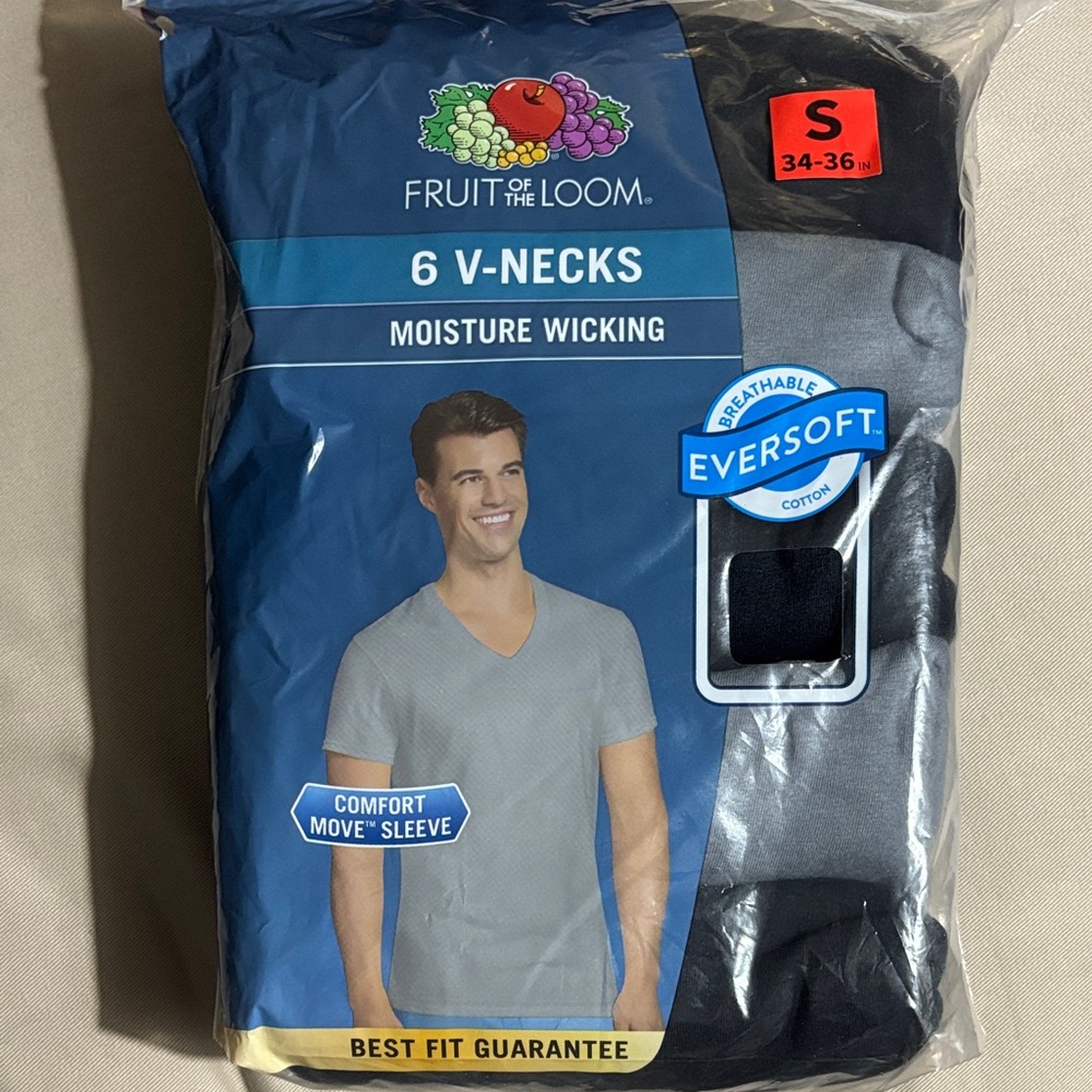 6 v-neck cotton t-shirts
